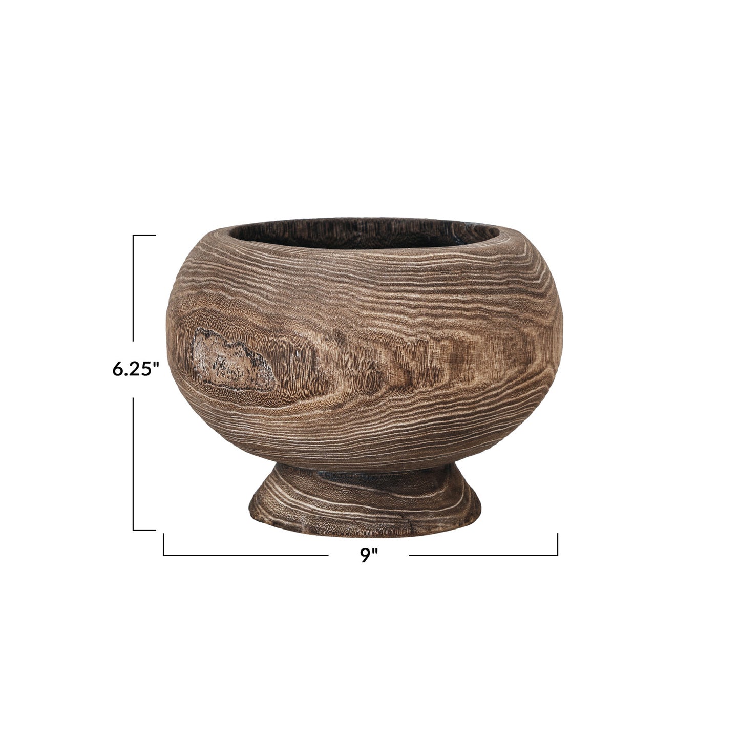 Paulownia wood 8” planter, Stained finish