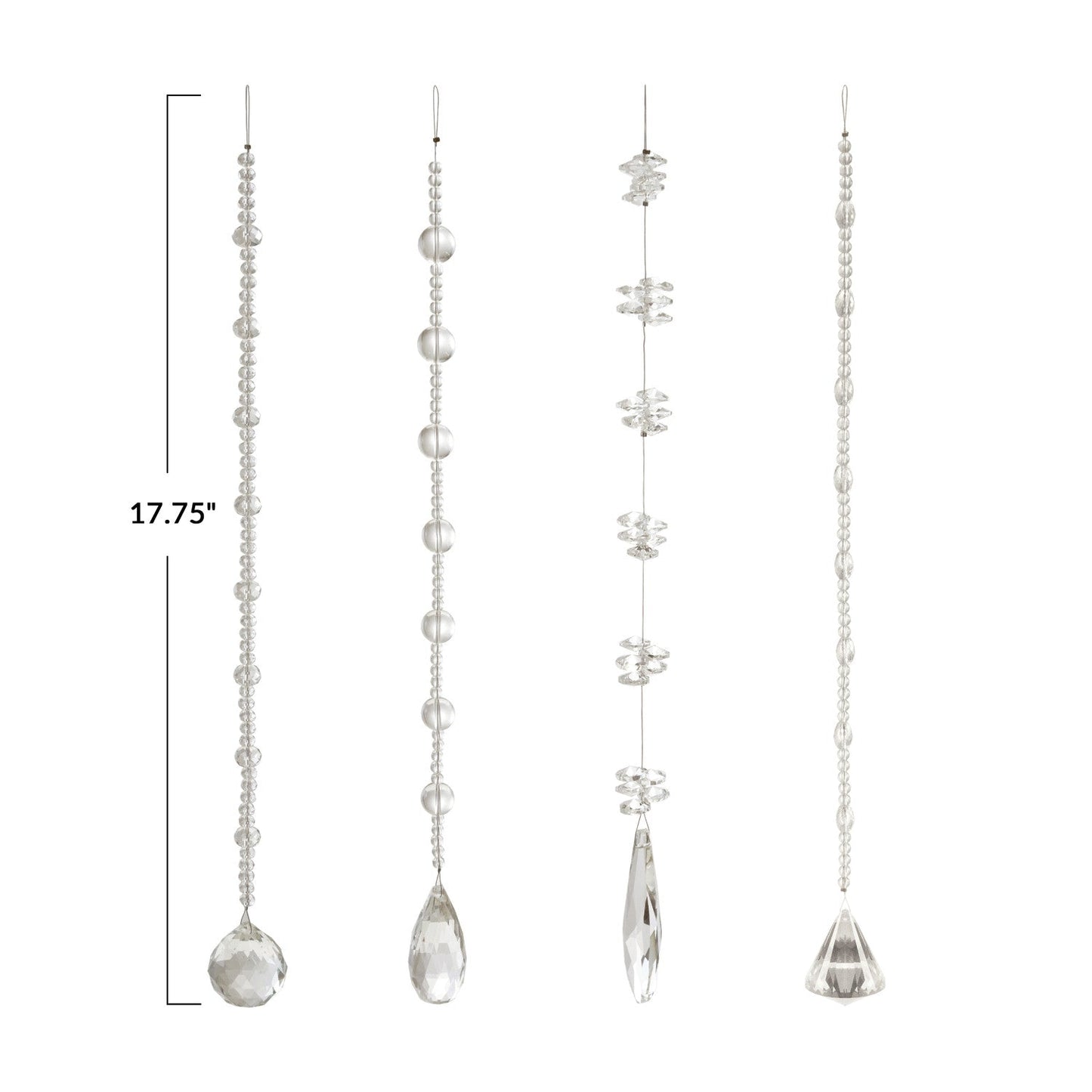 Crystal Hanging Beaded Drop, 4 Styles