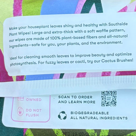 Plant cleaning wipes