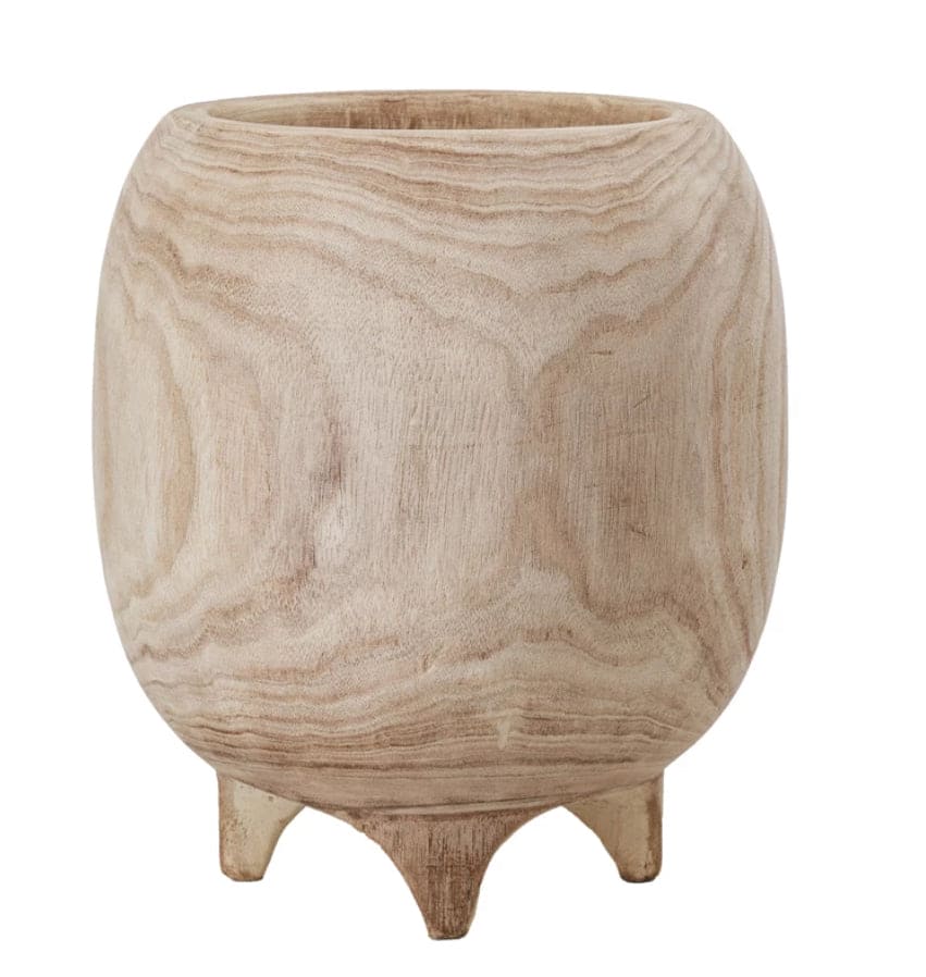 Paulownia Wood Footed Planter 9”