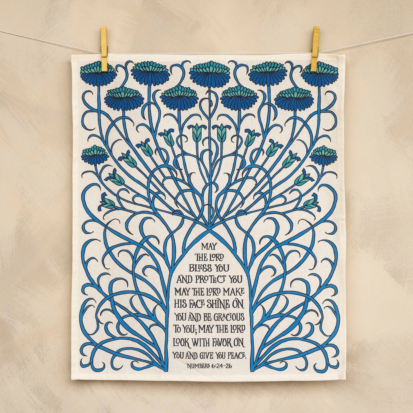The Blessing Scripture Tea Towel  – Full Color-ESV