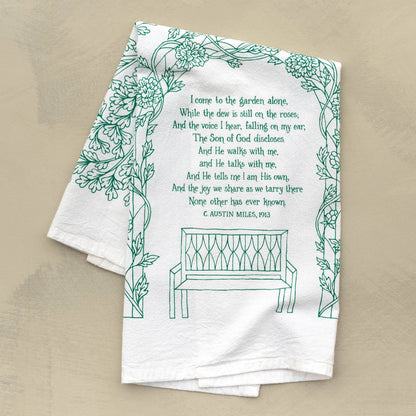 In The Garden Gospel Song Hymn Tea Towel