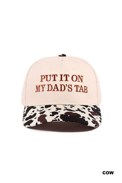 `Put It On My Husband's Tab Two Tone Canvas Cap