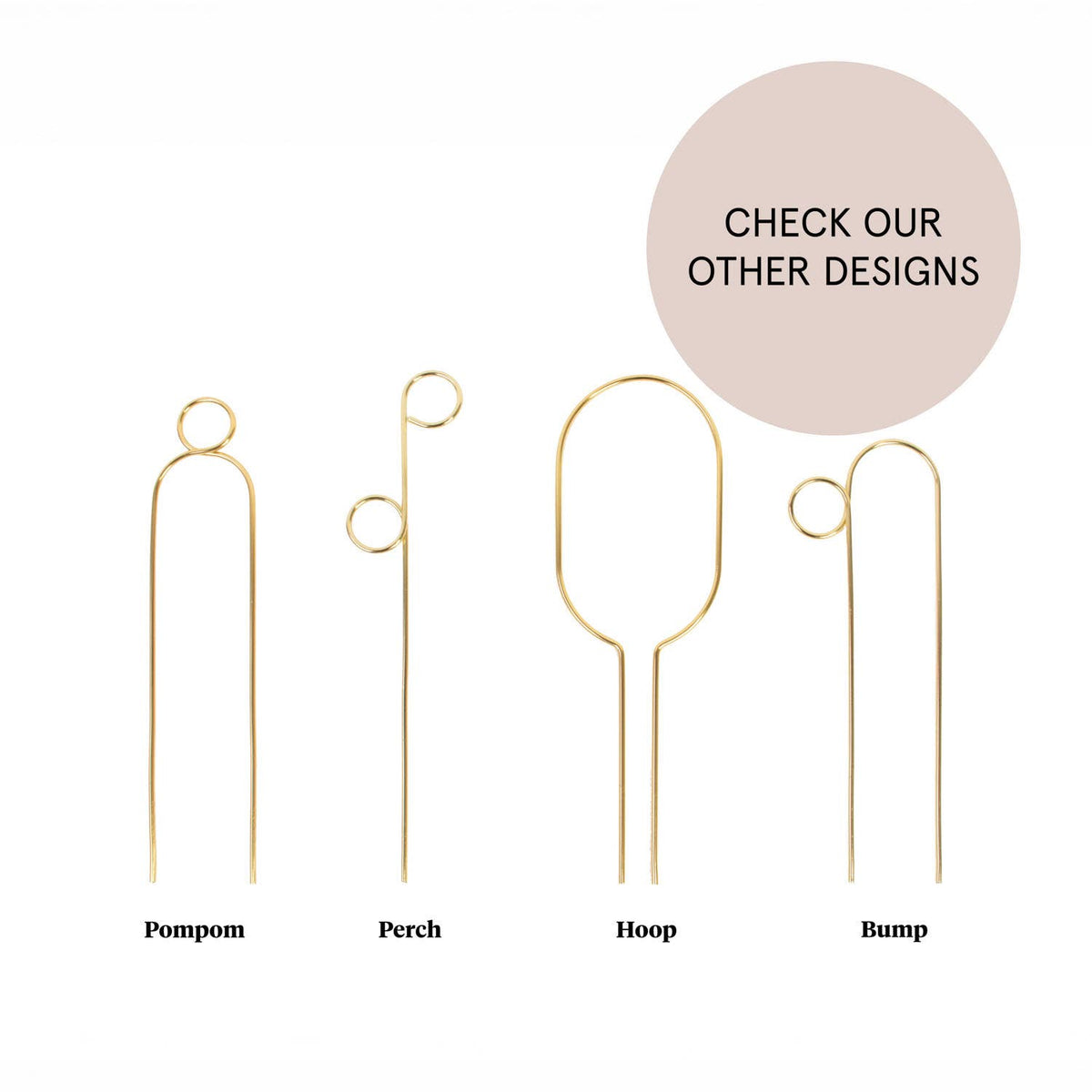 Mini Plant Stake from rust-proof metal - Perch - Gold
