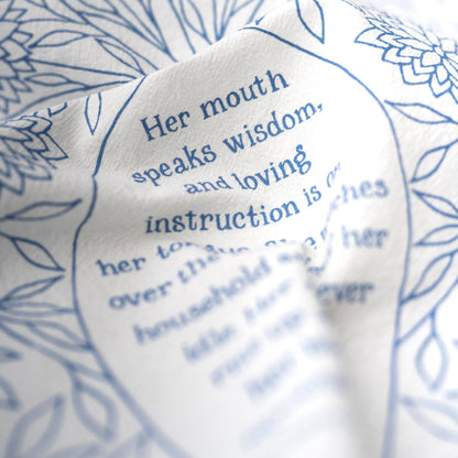Call Her Blessed Scripture Tea Towel — Proverbs 31