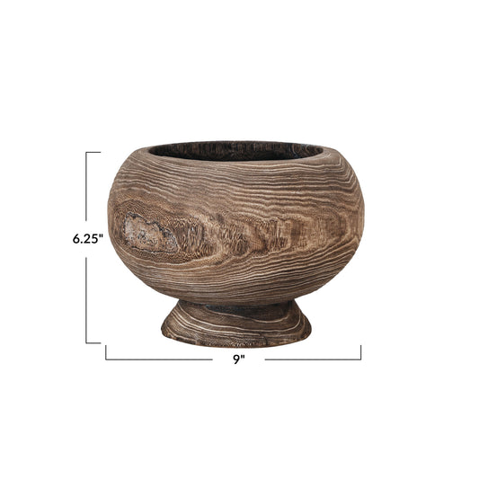 Paulownia wood 8” planter, Stained finish