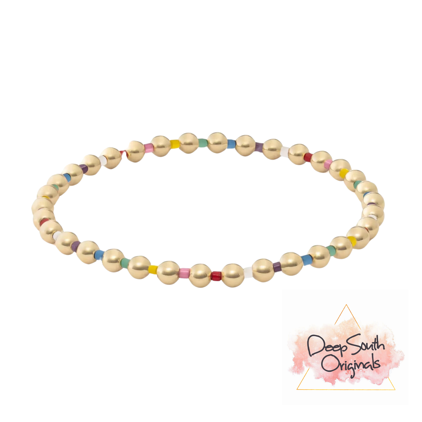 Chloe Bracelet 18k Gold Beaded Stretch - Hidden Seed Plant Shop