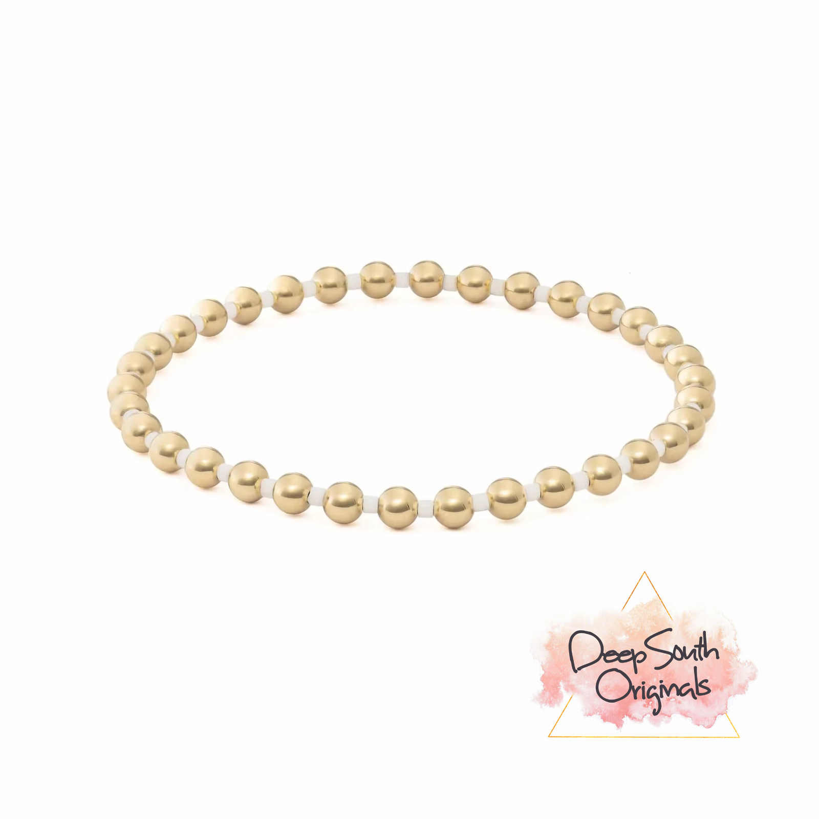 Chloe Bracelet 18k Gold Beaded Stretch - Hidden Seed Plant Shop