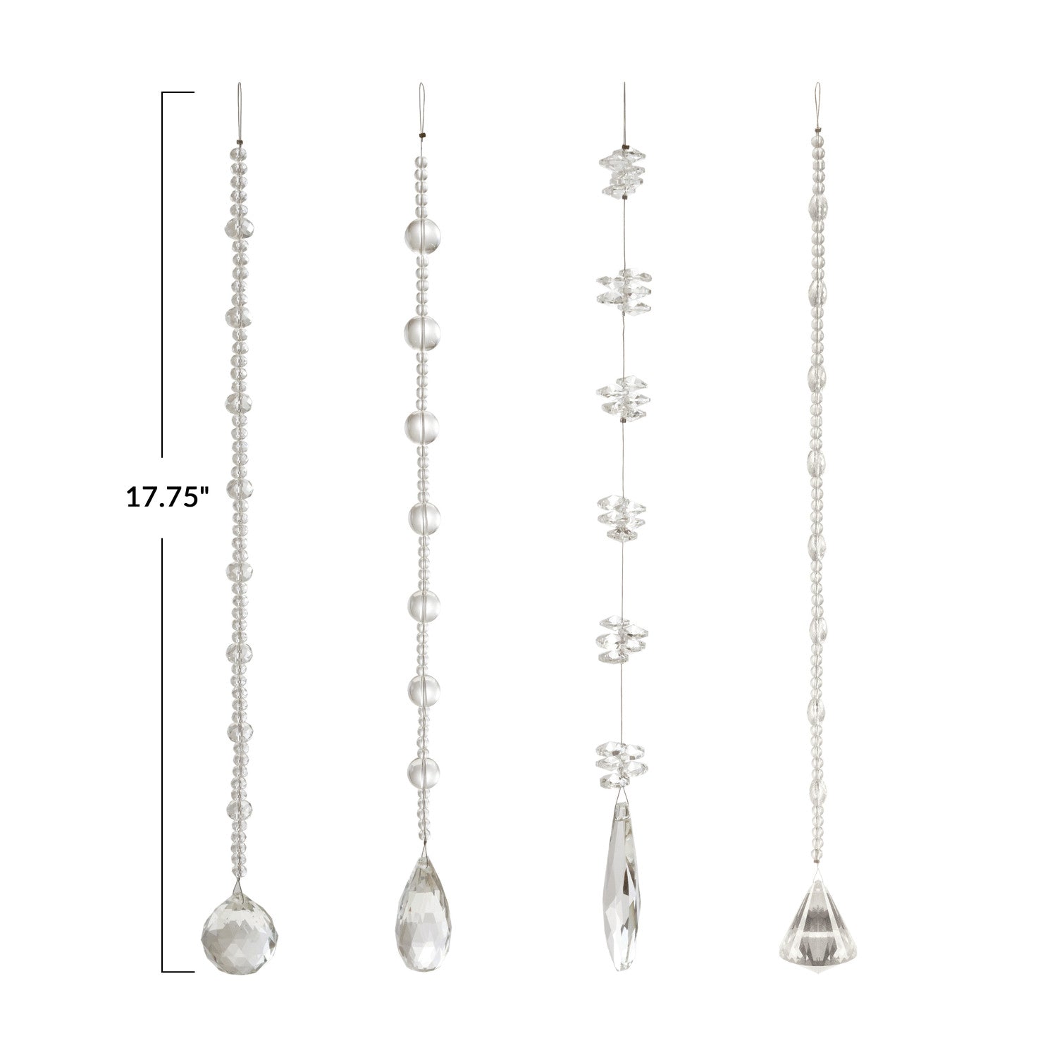 Crystal Hanging Beaded Drop, 4 Styles