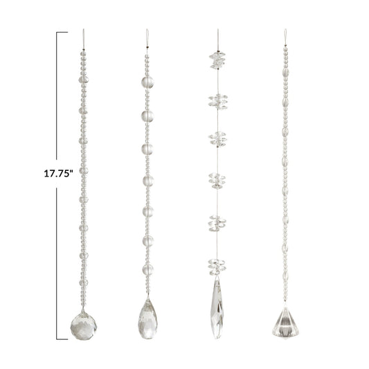Crystal Hanging Beaded Drop, 4 Styles