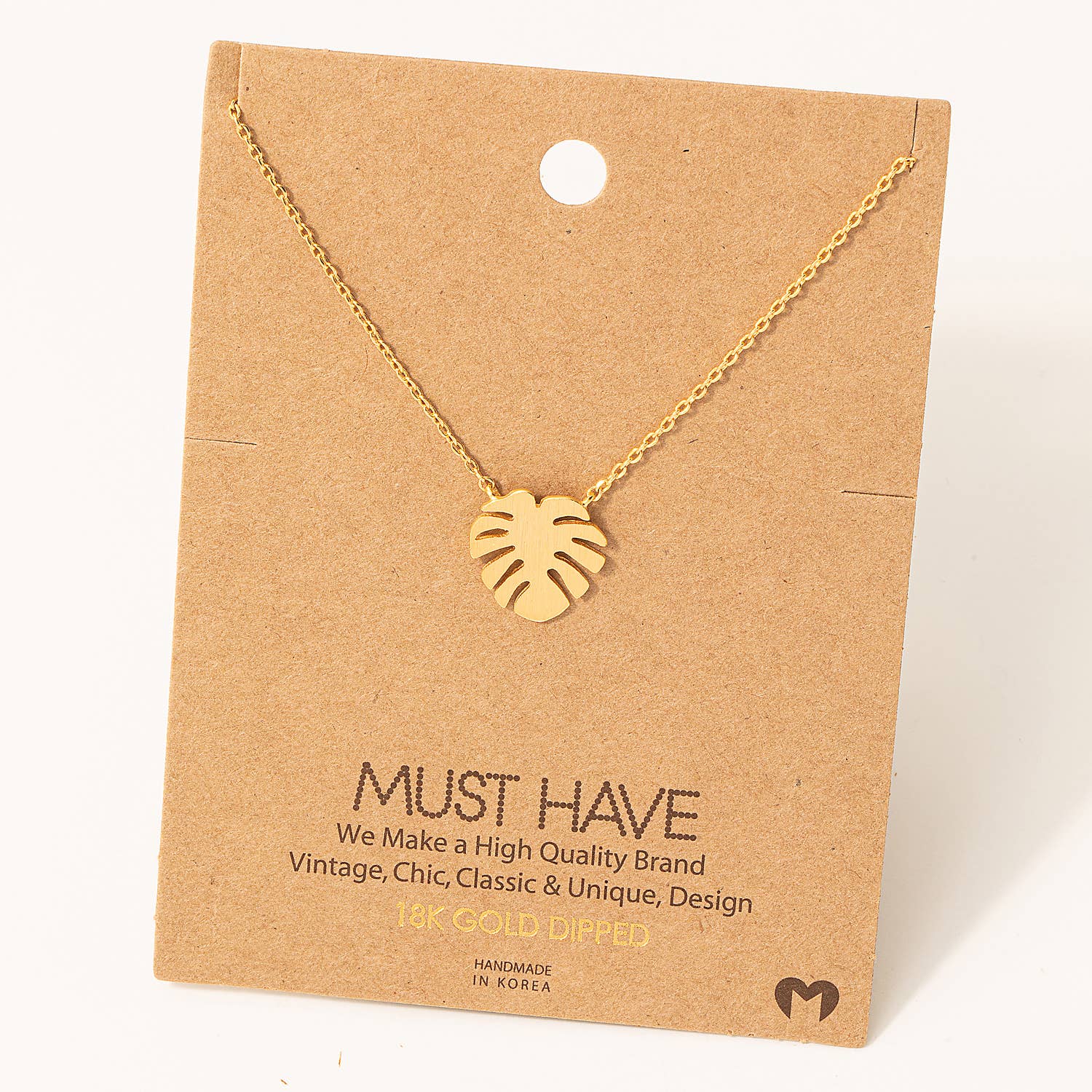 Dainty Monstera Leaf Pendant Necklace - Hidden Seed Plant Shop