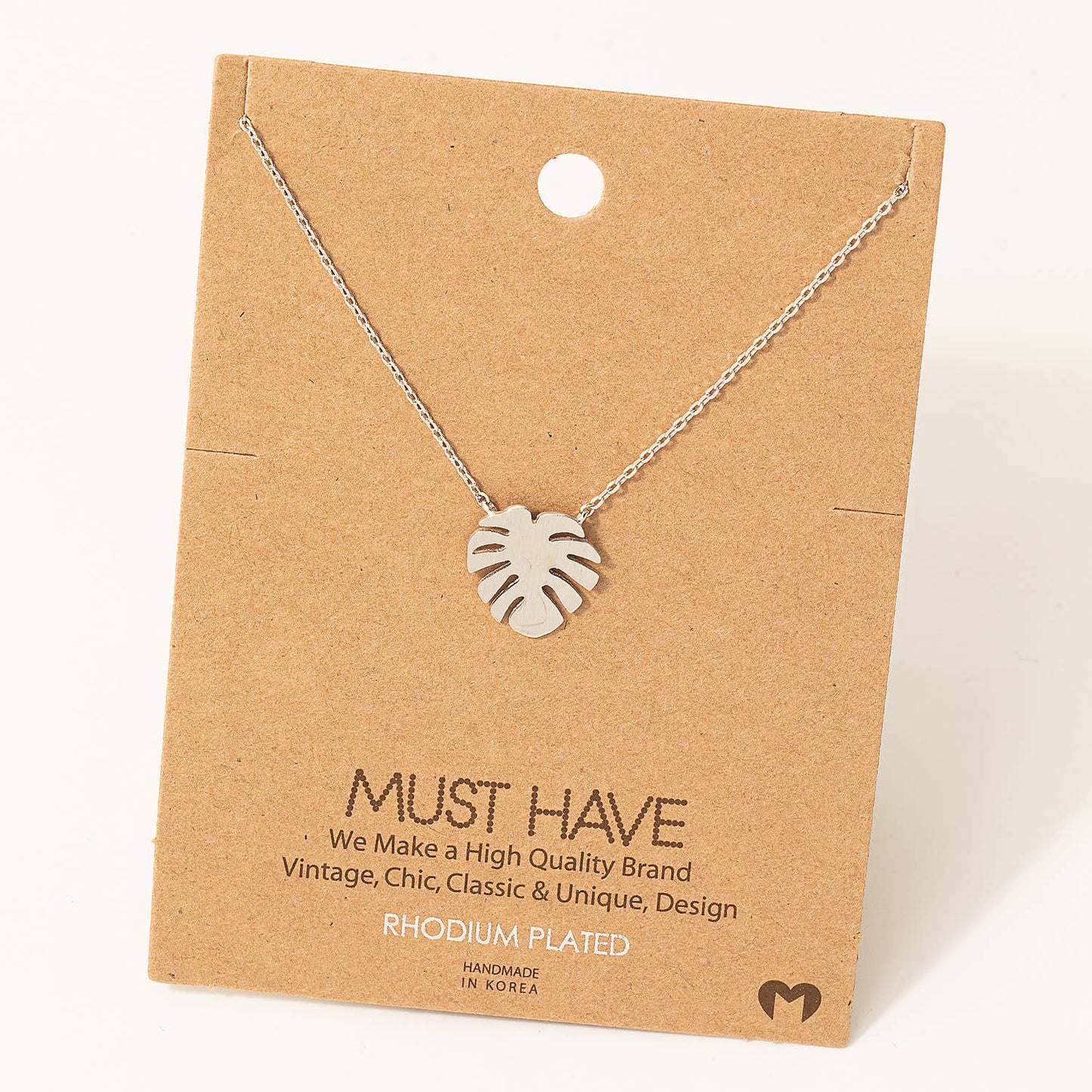 Dainty Monstera Leaf Pendant Necklace - Hidden Seed Plant Shop