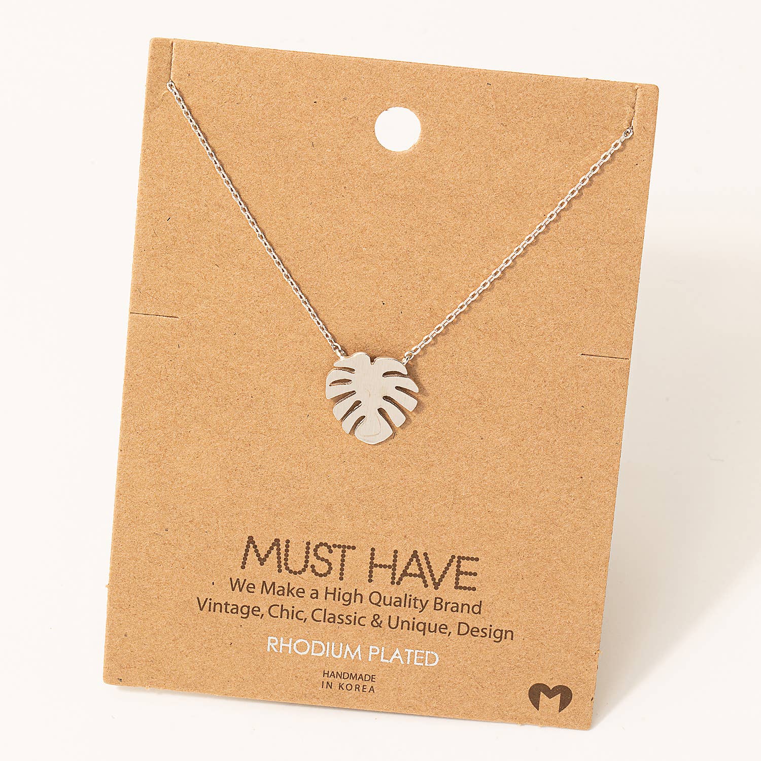 Dainty Monstera Leaf Pendant Necklace - Hidden Seed Plant Shop
