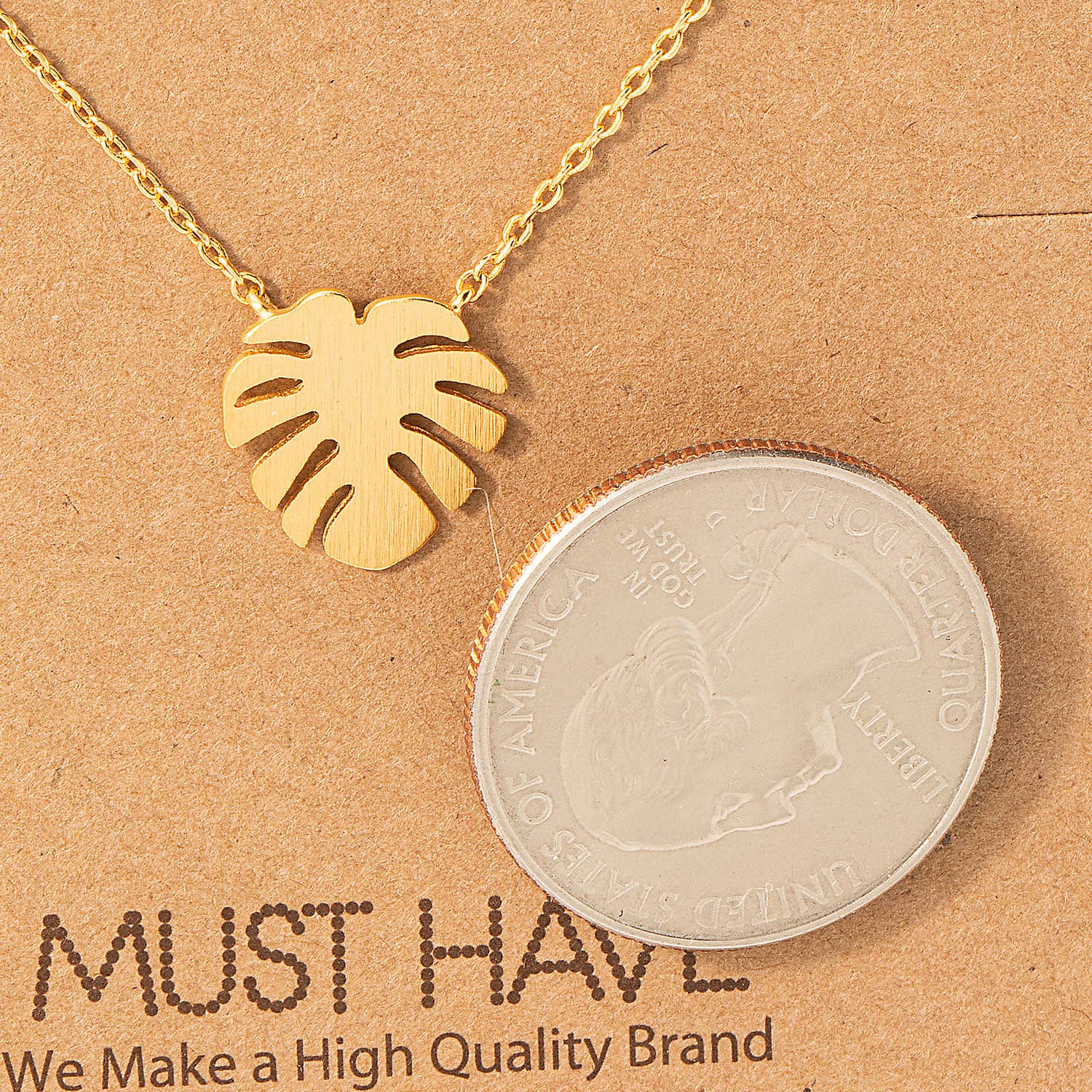 Dainty Monstera Leaf Pendant Necklace - Hidden Seed Plant Shop