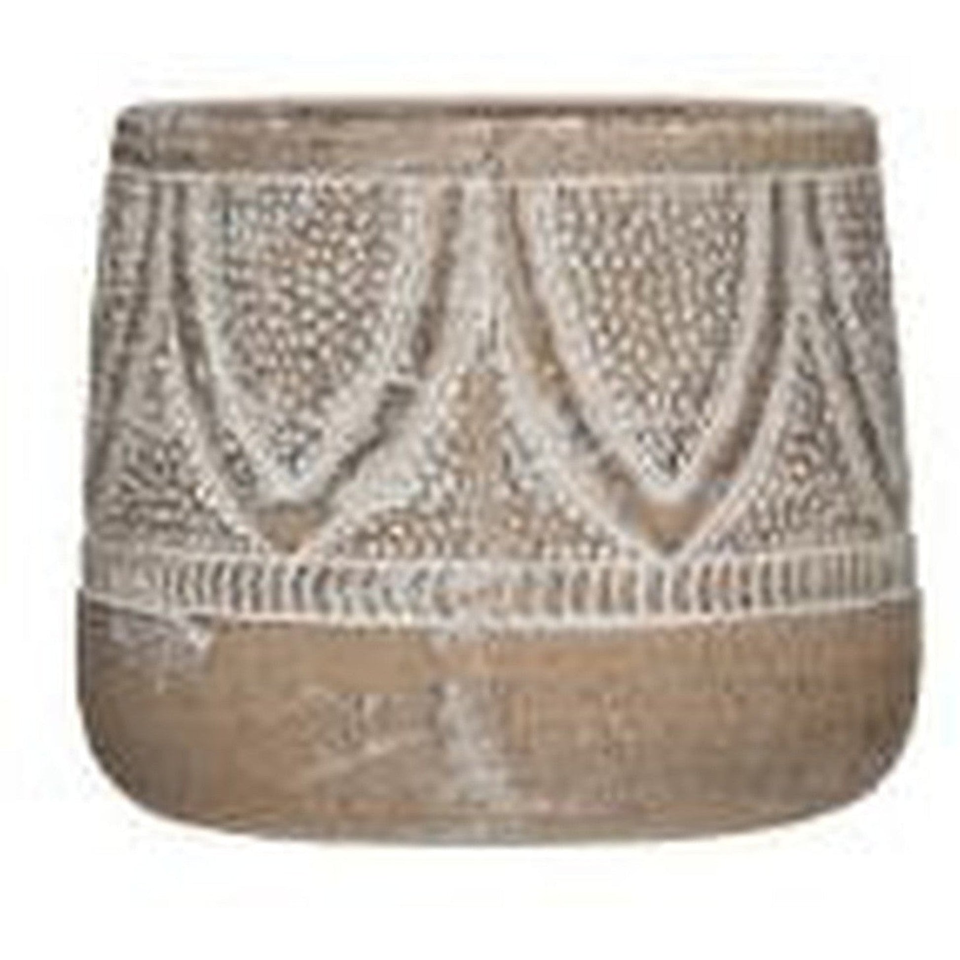 Embossed Terracotta Planter White Washed 6"-available at Hidden Seed Plant Shop