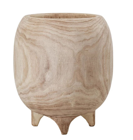 Paulownia Wood Footed Planter 9”