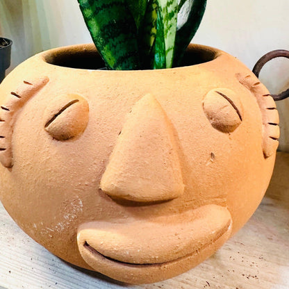 Funky Face Planters Terracotta-available at Hidden Seed Plant Shop