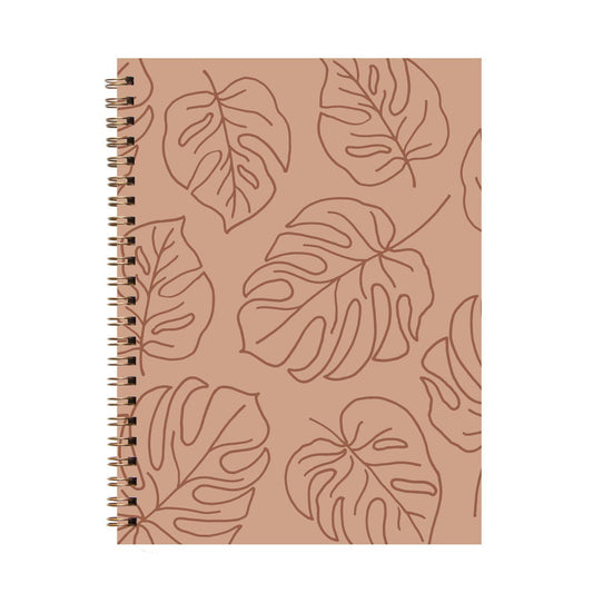 Leafy Spiral Journal Notebook - Peach - Hidden Seed Plant Shop