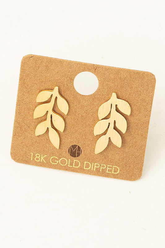 Mini Leafy Branch Stud Earring - Hidden Seed Plant Shop