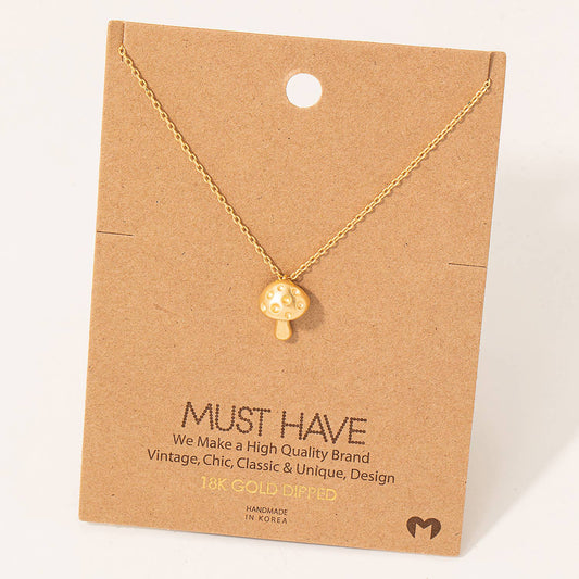Mini Mushroom Pendant Necklace - Hidden Seed Plant Shop