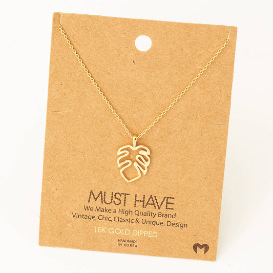 Monstera Cutout Pendant Necklace - Hidden Seed Plant Shop