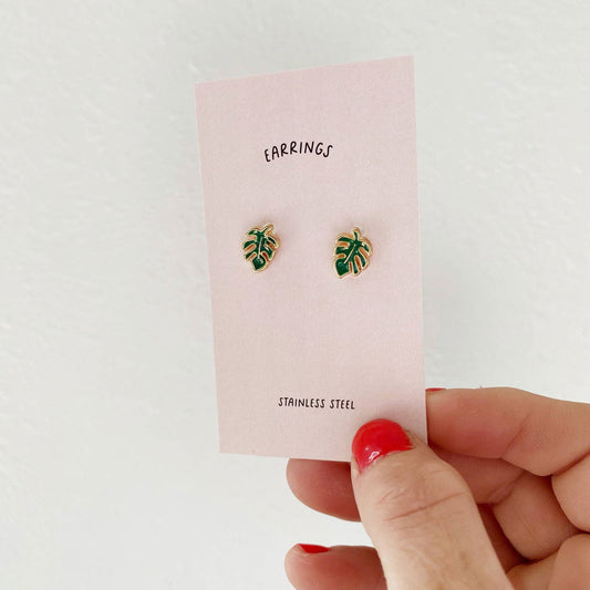 Monstera Earrings - Hidden Seed Plant Shop