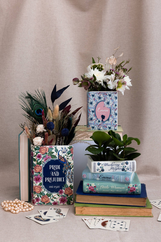 Planter, Stacked Books