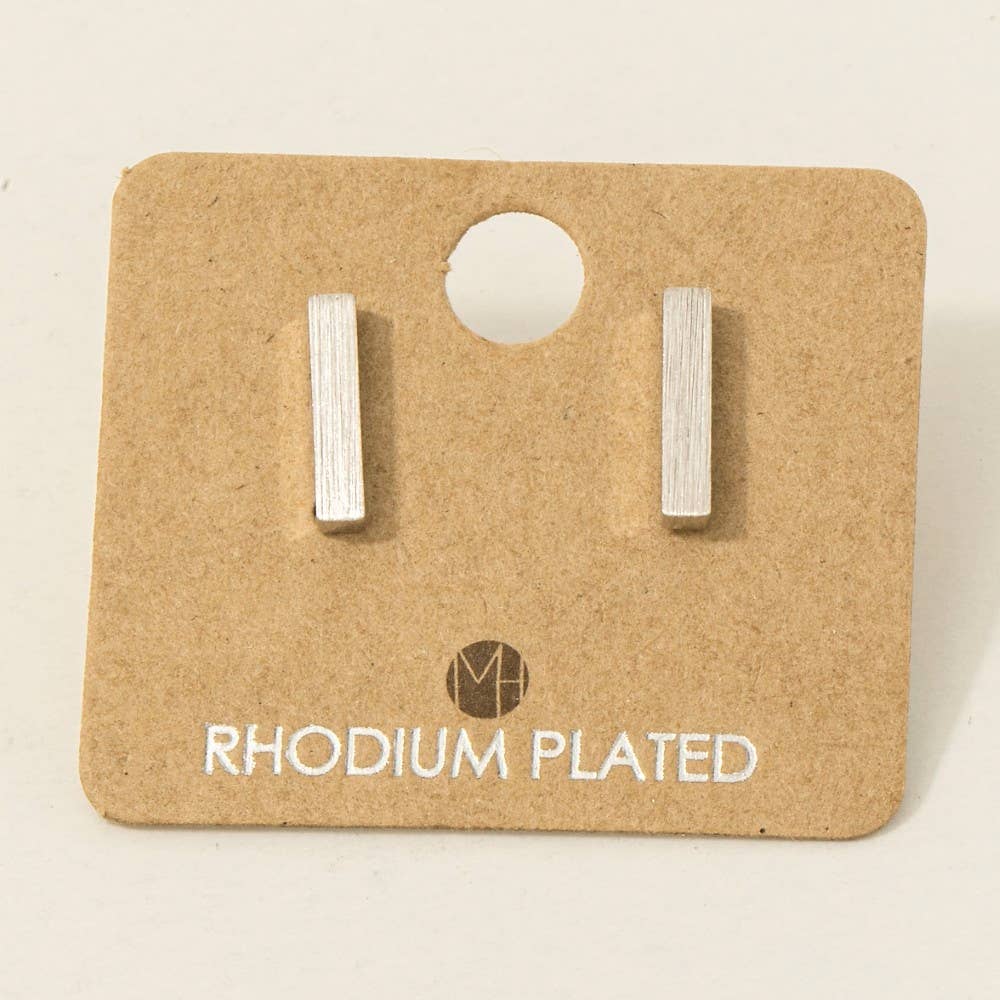 Gold Dipped Dainty Mini Bar Stud Earrings