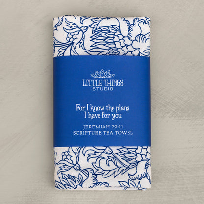 For I Know the Plans Scripture Tea Towel — Jeremiah 29