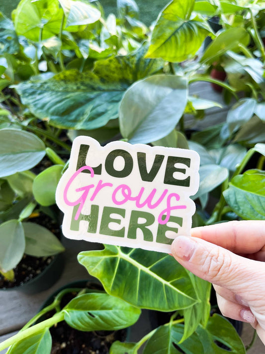 Love Grows Here Sticker